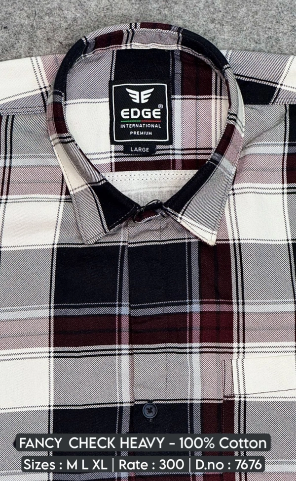 FANCY CHECK HEAVY : 7676 - M L XL COLOURS : 2