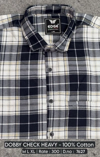 DOBBY CHECK HEAVY : 7627 - M L XL COLOURS : 2
