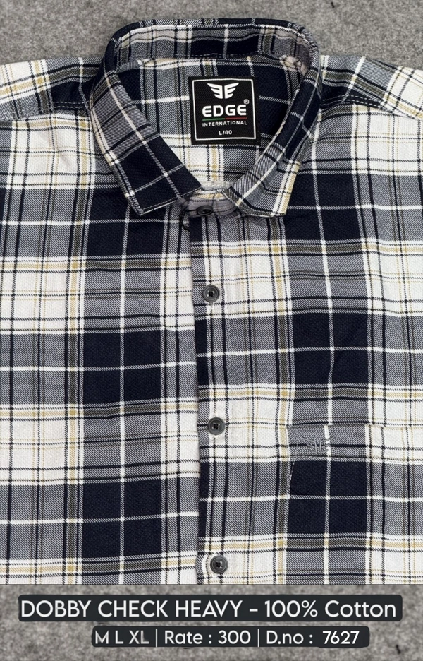 DOBBY CHECK HEAVY : 7627 - M L XL COLOURS : 2