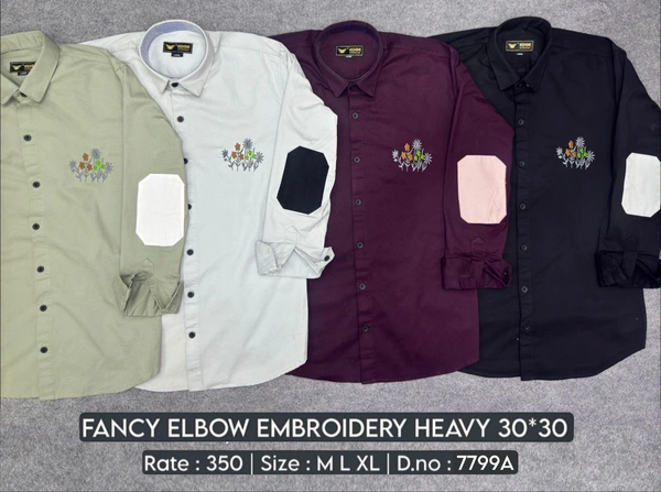 FANCY ELBOW EMBROIDERY HEAVY : 7799A - M L XL COLOURS : 4