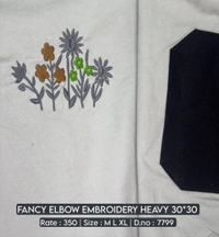 FANCY ELBOW EMBROIDERY HEAVY : 7799A - M L XL COLOURS : 4