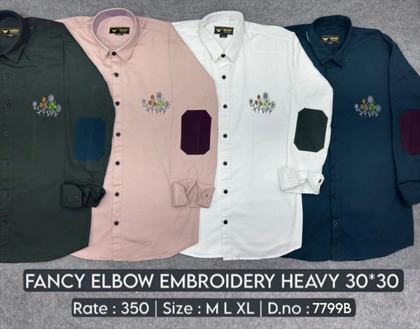 FANCY ELBOW EMBROIDERY HEAVY : 7799B - M L XL COLOURS : 4