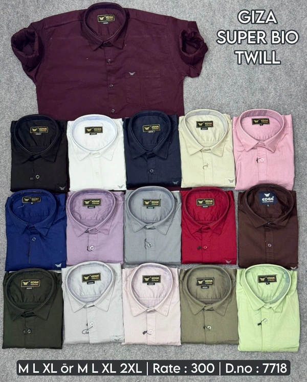 GIZA SUPER BIO TWILL : 7718 - M L XL COLOURS : 16