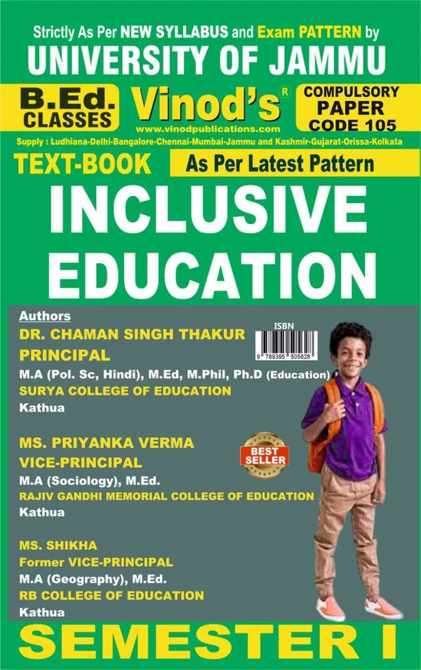 105 (E) Inclusive Education (English Medium) Semester - 1 B.Ed. Jammu University Vinod Publications ; CALL 9218-21-9218