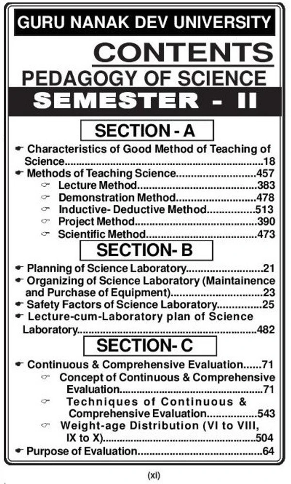 Vinod GNDU B.Ed. Pedagogy Of Science (P) Punjabi Medium - SEMESTER 1, 2 Guru Nanak Dev University - Dr. S.K. Kalra