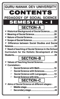 Vinod GNDU B.Ed. Pedagogy Of Social Science (P) Punjabi Medium - SEMESTER 1, 2 Guru Nanak Dev University - Dr. Kulwinder Kaur