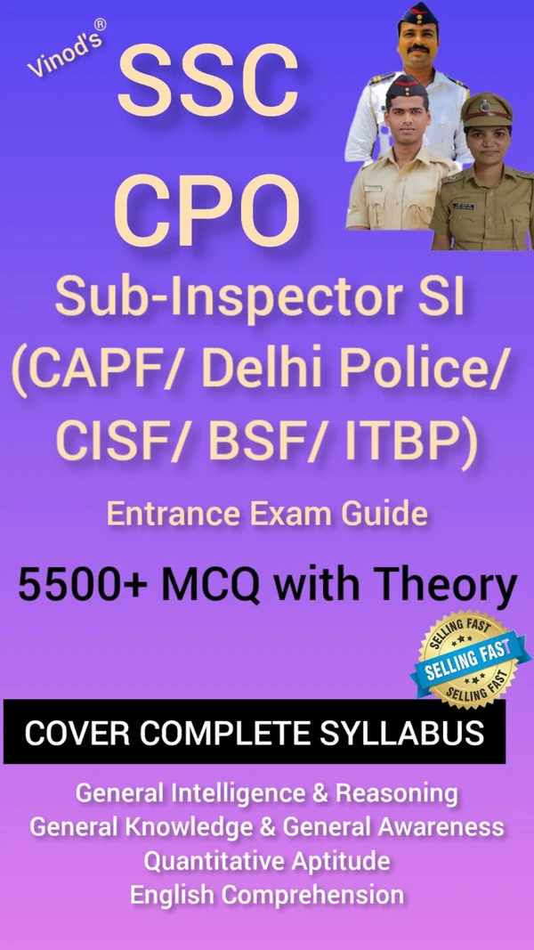 Vinod SSC CPO Sub-Inspector SI (CAPF/ Delhi Police/ CISF/ BSF/ ITBP) ENTRANCE EXAM GUIDE ; VINOD PUBLICATIONS ; CALL 9218219218 - Dr. Ravi Kumar Sharma