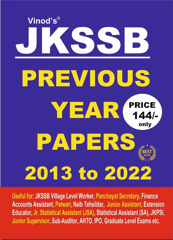 Vinod JKSSB Previous Year Papers (2013-2022) FULLY SOLVED ; VINOD PUBLICATIONS ; CALL 9218219218 - https://amz.run/6PHf, https://bityl.co/HEeW