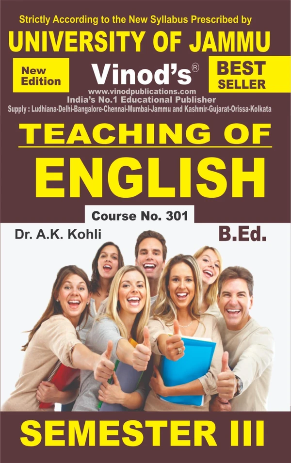 Vinod 301 (E) 2. Teaching of English Semester - 3 B.Ed. Jammu University Vinod Publications Book ; CALL 9218-21-9218