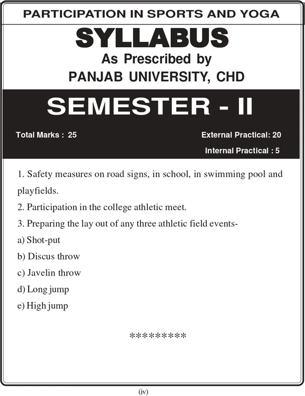 Vinod Publications PARTICIPATION IN SPORTS AND YOGA - B.Ed. Semester 1 & 2 (Panjab University, Chandigarh) Book and Practical Notebook - Pardeep Singh (Partap College of Education, Ludhiana)