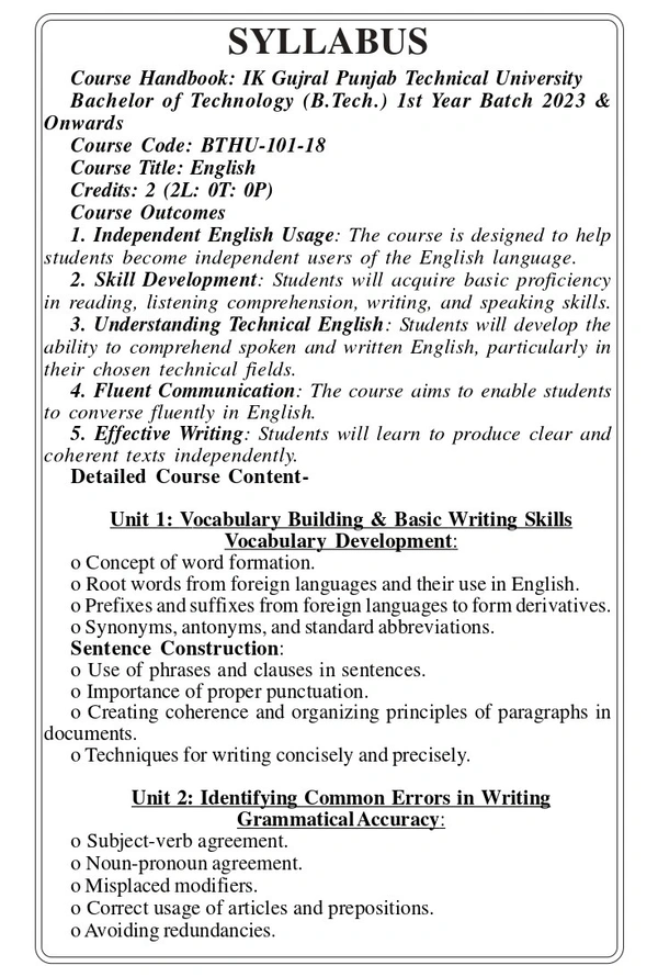 Vinod Publications COMMUNICATION ESSENTIALS (B.Tech 1st Year) P.T.U. - Dr. Mohinderpal Kaur Sandhu - Dr. Mohinderpal Kaur Sandhu