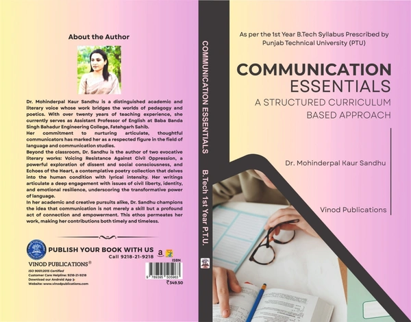 Vinod Publications COMMUNICATION ESSENTIALS (B.Tech 1st Year) P.T.U. - Dr. Mohinderpal Kaur Sandhu - Dr. Mohinderpal Kaur Sandhu