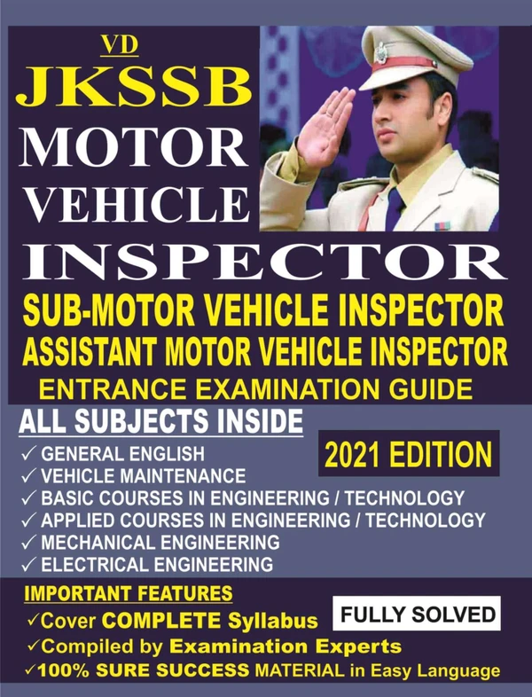 Vinod JKSSB Motor Vehicle Inspector, Sub-Motor Vehicle Inspector, Assistant Motor Vehicle Inspector Book ; VINOD PUBLICATIONS ; CALL 9218219218