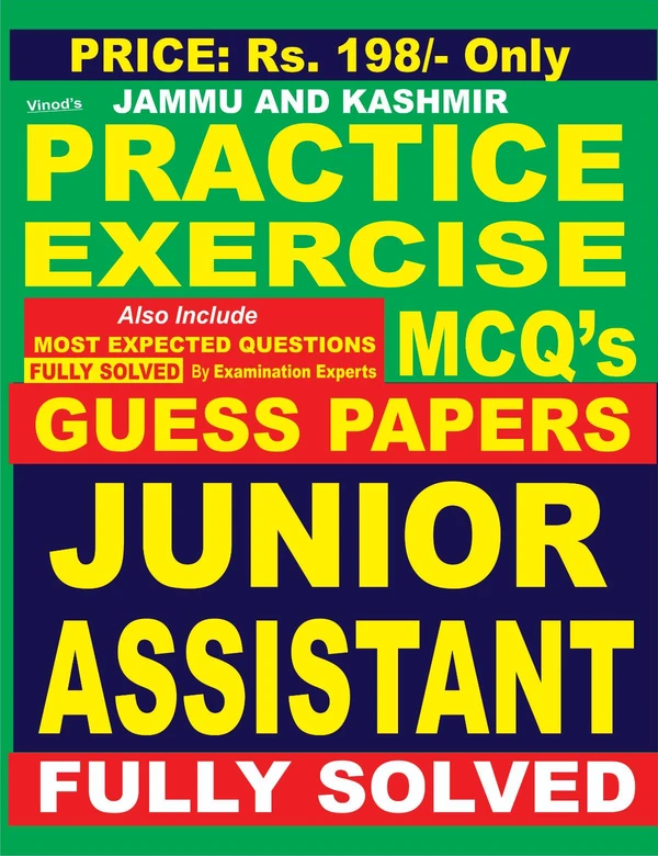 Vinod Junior Assistant - Practice Exercise Sets Book ; VINOD PUBLICATIONS ; CALL 9218219218