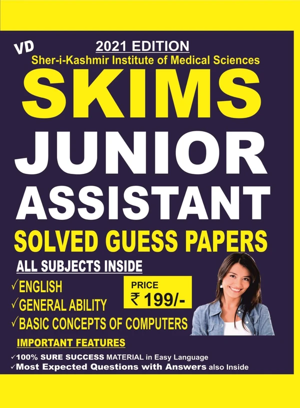 Vinod SKIMS Junior Assistant - Guess Papers Book ; VINOD PUBLICATIONS ; CALL 9218219218