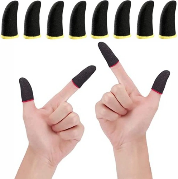 6 Pair Finger Sleeves (12 Pieces)  - Black, Free Size