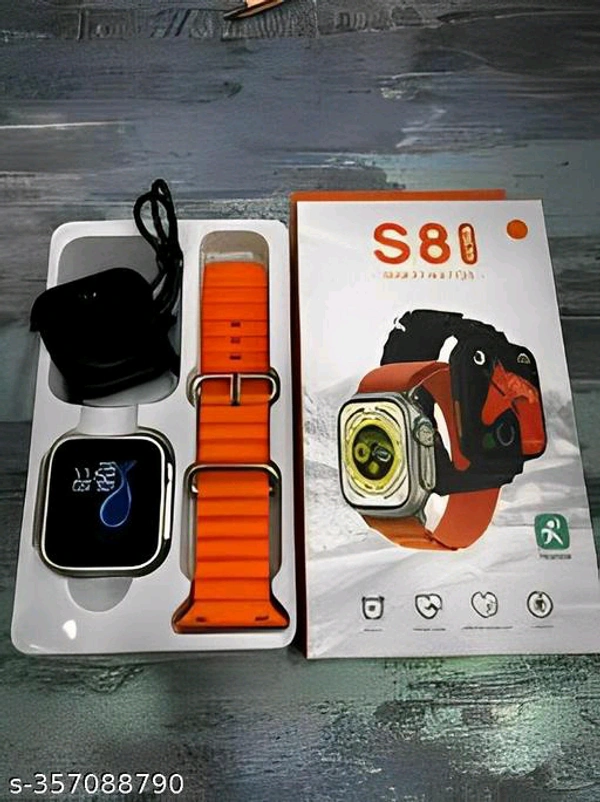 S8 Ultra Smartwatch - Orange, Free Size
