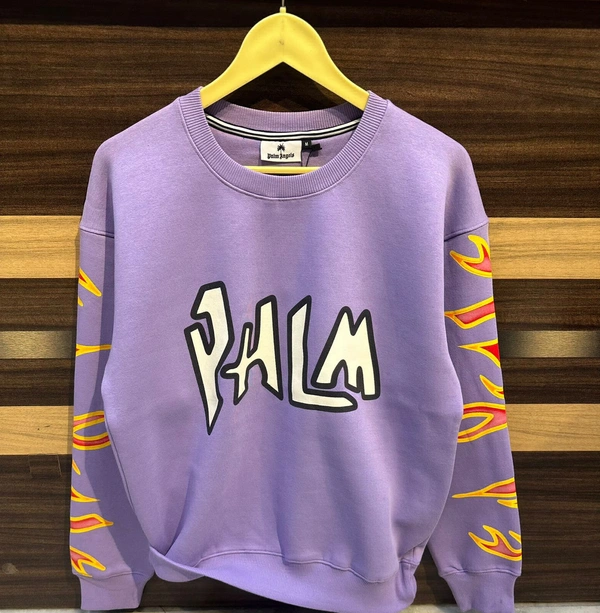 Palm Surplus Round Neck Sweatshiet - Magenta / Fuchsia, M