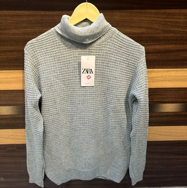 Zara High Neck Pull Over - Gray, L