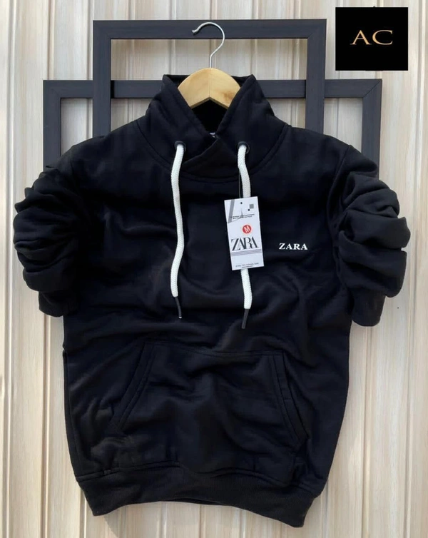 Zara High Neck Sweat Shirt - Black, L