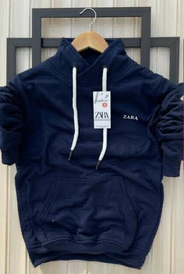 Zara High Neck Sweat Shirt - Blue, Xl