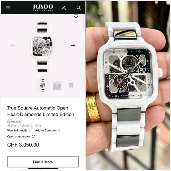 Rado  |7AAA Premium Quality | Fully Automatic |1st Copy |LUXURYBRANDZONE 