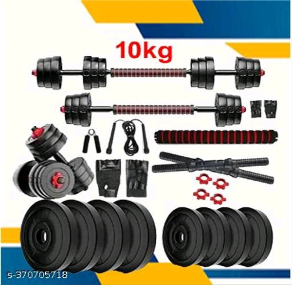 DEEP FITNESS 8 KG CURL SET WITH HAND GRIPPER  AND SKIPPING ROPE Name: DEEP FITNESS 8 KG CURL SET WITH HAND GRIPPER  AND SKIPPING ROPE Material: PlasticDiameter: 29cmIdeal For: AdultsType: CollapsibleDEEP FITNESS 8 KG CURL SET WITH HAND GRIPPER AND SKIPPING ROPECOLOUR         BLACK MATERIAL       PLASTIC  STYLE                8 KG DUMBBELL SET FOR HOME GYM ABOUT THIS ITEM 2 X 4 PVC 