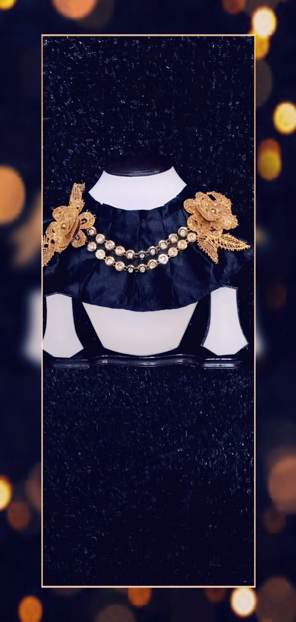 Fashion Luxury Ruff Detachable Collar For Elegance - Black, Neck :- L- 16.5 inch W- 5 inch, WhatsApp Us For Size Changes