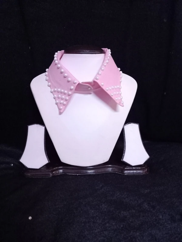 Classic Pearl Beaded Shirt Fashion Collar Detachable  - Pink Lace, Can Be Varied As Per Customer Requirement