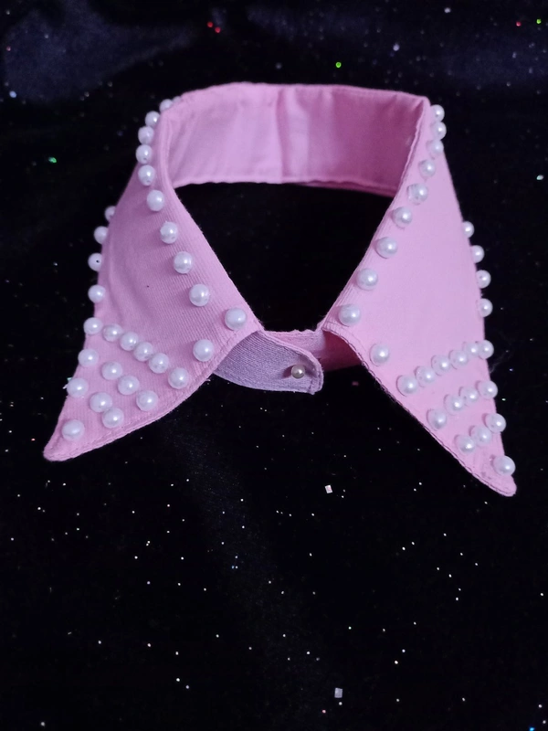 Classic Pearl Beaded Shirt Fashion Collar Detachable  - Pink Lace, Can Be Varied As Per Customer Requirement