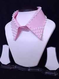 Classic Pearl Beaded Shirt Fashion Collar Detachable  - Pink Lace, Can Be Varied As Per Customer Requirement