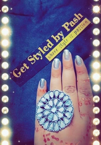 Mirror Embellished Chandballis With Mirror Studded Ring - Mercury, Adjustable Ring, Get A Luxury Scrunchie As Gift