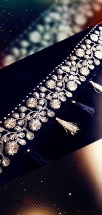 Gold Floral Embroidered Tassels Luxury Belt  - Black, Customized, Dry Clean Only