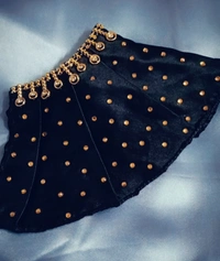 Gold Sarwoski Embellished Short Ruff Fashion collar - Black, Neck L- 8 inch W- 6 inch, WhatsApp Us For Size changes
