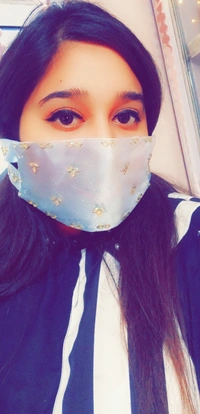  Spk "Rhinostone embellished luxury velvet face mask" - Dew, Customized