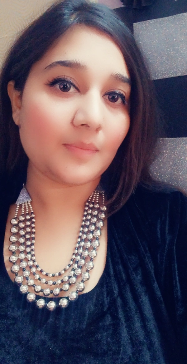 Black And Silver Oxidized Beads Necklace - Silver Chalice, Standard, Get A Luxury Scrunchie As Gift!