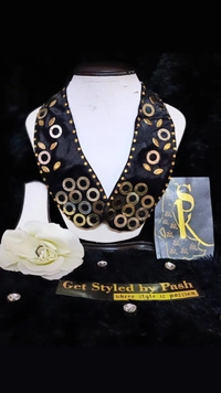 Dazzling Gold and black Peter Pan Detachable Fashion Luxury collar - Black, Standard, Hand Wash Or dry Clean