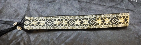 Gold Embroidered black Fashion Luxury belt - Black, Variable
