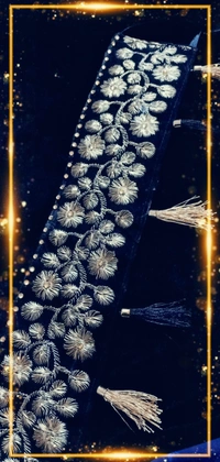 Gold Floral Embroidered Tassels Luxury Belt  - Black, Customized, Dry Clean Only