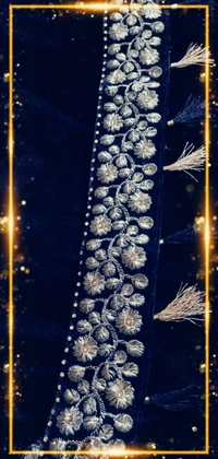 Gold Floral Embroidered Tassels Luxury Belt  - Black, Customized, Dry Clean Only