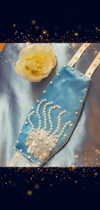 Pearl Embellished Velvet Luxury Mask - Clear Day, Variable, Get Free Luxury Scrunchie Gift!