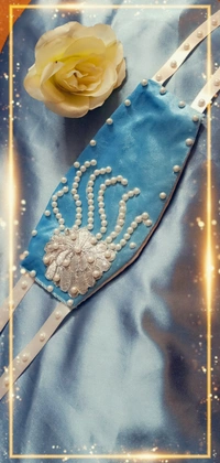 Pearl Embellished Velvet Luxury Mask - Clear Day, Variable, Get Free Luxury Scrunchie Gift!