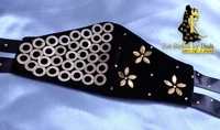 Spk Gold disc Embroidered Fashion luxury Mask - Dry clean Only, Black, Get Free Luxury Scrunchie Gift!
