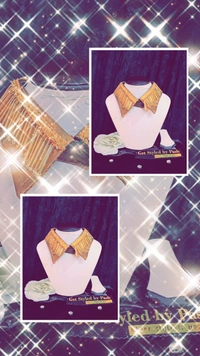 Gold Tassels Embellished Glamorous fashion luxury collar - No Wash N dry clean, Limed Oak, Get A Luxury scrunchie As Gift!