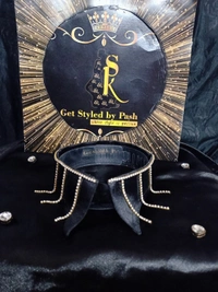 Black Rhinostone Embellished Fashion Luxury Collar - No Dry Clean Or Wash, Black, Get Free Luxury Gifts!