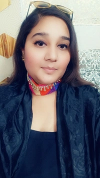 Phulkari Gold Chain embellished Fashion Luxury Collar - No Wash N Dry Clean, Red, Get Luxury Scrunchie Free!