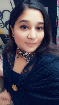 Black satin printed pearls and stones embellished Fashion Luxury Collar - No Wash N Dry Clean, Black, Get Luxury Scrunchie Gift Free!