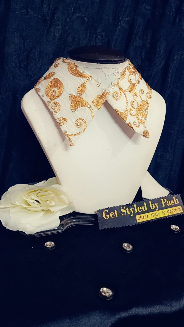 Product Feature:Item Type: Detachable Fashion Luxury CollarMaterial:  Fine Japanese SatinColor: Black n GoldSize :Neck Circumference: 16.5- 18 inchWidth:  2.8 inchOrder processing time : 2-3 working days and after that the collar will be dispatched.High quality, safe material and offers you comfortable feeling. What's more, the modern vogue design will add a unique charm to you.Pac - No Wash N Dry Clean, White Rock, Get Luxury Scrunchie Gift Free!