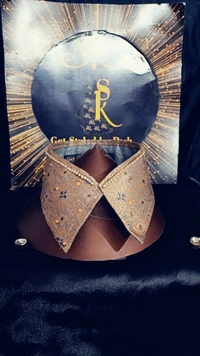 Gold Brocaded Rhinostone Embellished Fashion Luxury Collar - No Wash N Dry Clean, Alto, Get Luxury Scrunchie Gift Free!