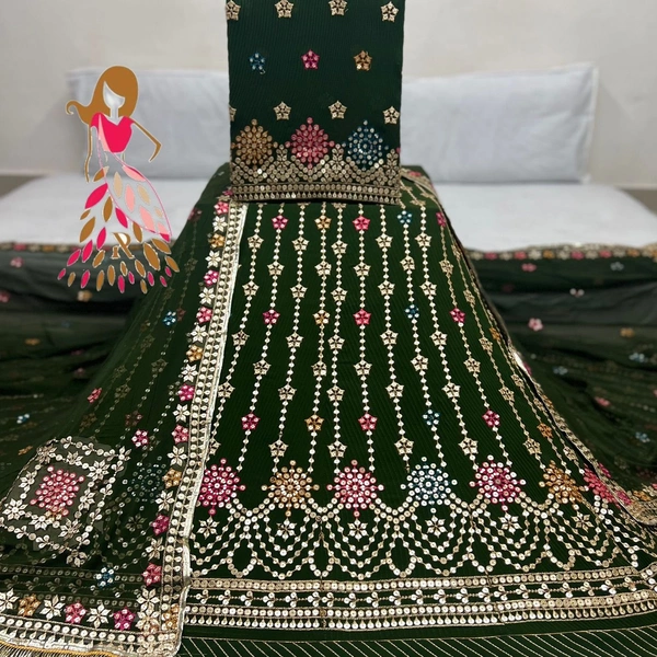 georgette with humrahi pure odhna - 4, 6